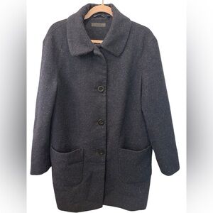 Uniqlo Navy Blue Wool Blend Single Breasted Long Coat M